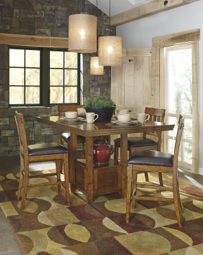 Ralene Counter Height Extension Table and Four Barstools